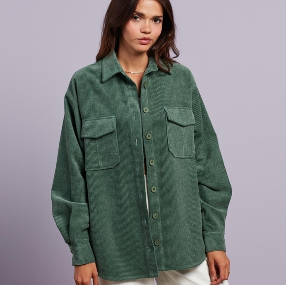 90s Green Corduroy Overshirt - Picture 14 of 14